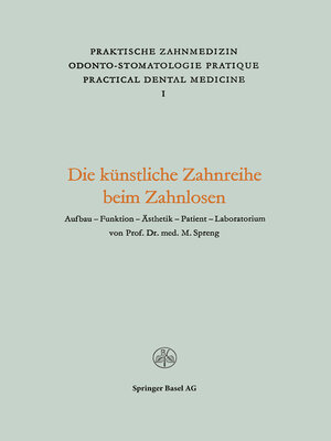 cover image of Die Künstliche Zahnreihe beim Zahnlosen